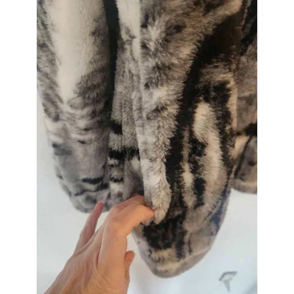 Vtg 90s Glacier Gear Outdoor Fleece Wolves Zip Up Jacket Blue White Sz L - Picture 4 of 8